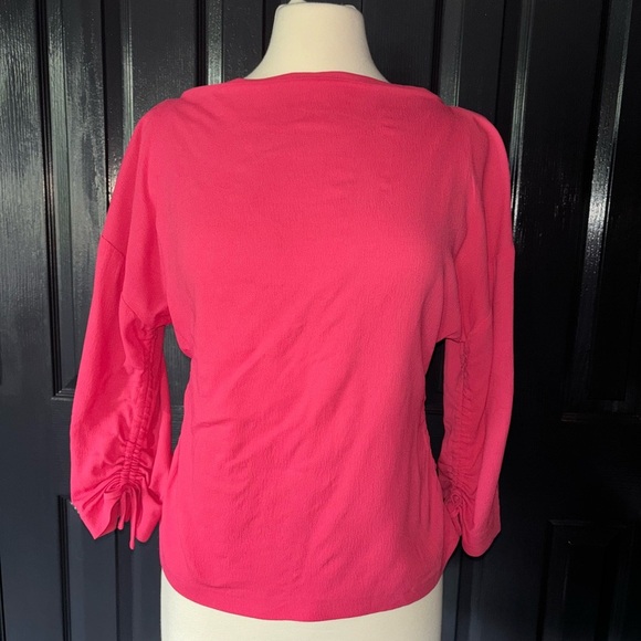 Lewit Pink Ruched Sleeve Blouse - Picture 1 of 4